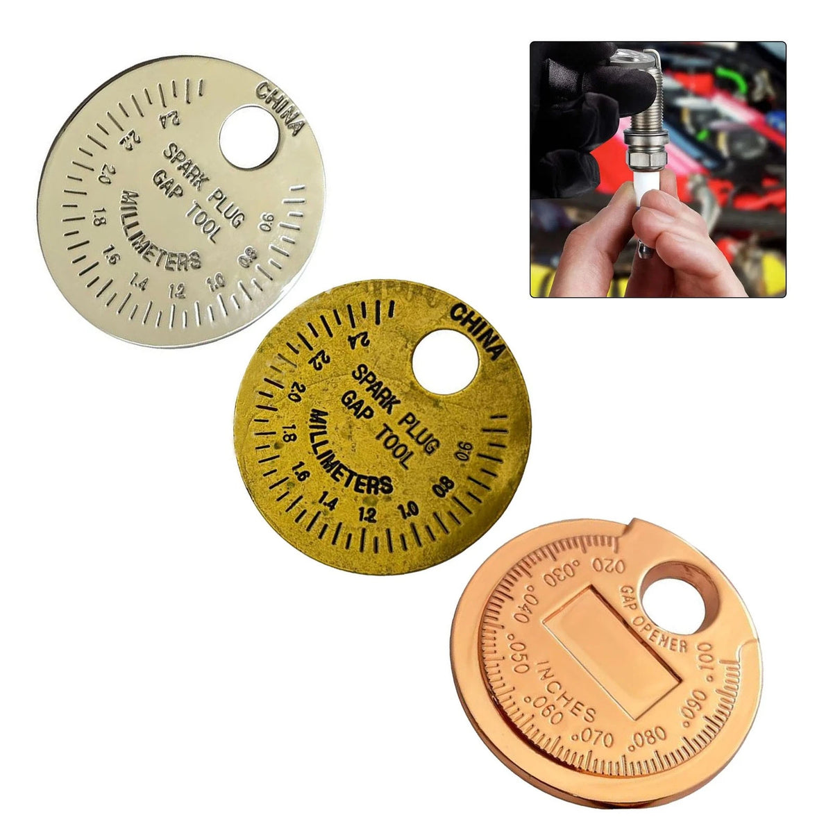 Portable Spark Gap Measuring Tool for Car Tools (006-024 cm, 002-009 in)