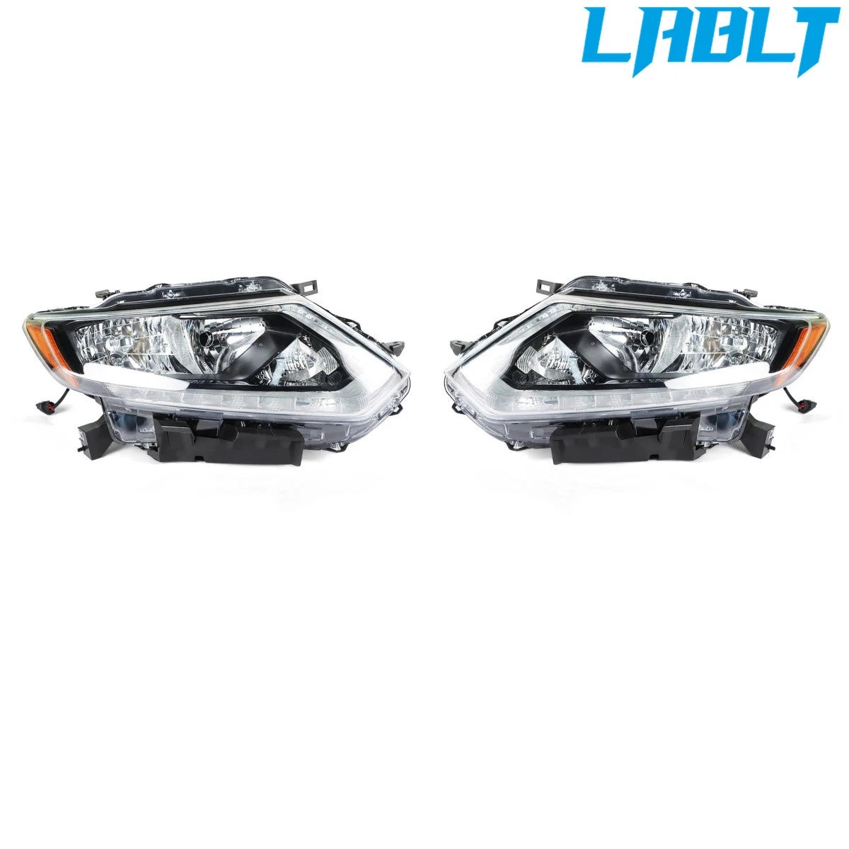 2X Headlight Halogen LED DRL for Nissan Rogue (2014–2016)