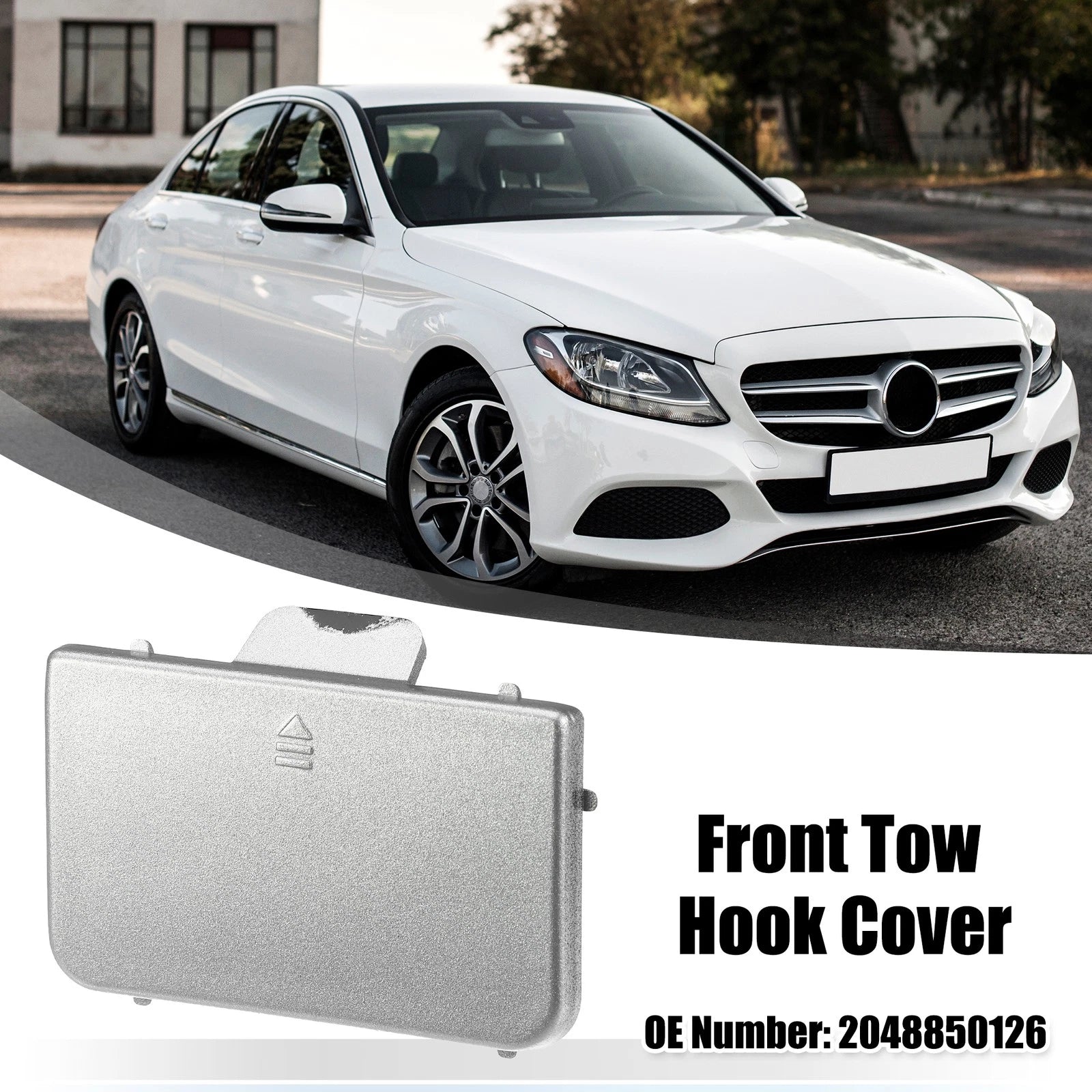 Front Bumper Tow Hook Eye Hole Cover for Mercedes-Benz C-Class (2008–2021)