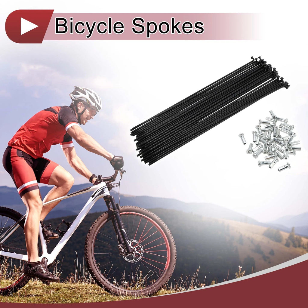 Bicycle Spokes Set 203mm Carbon Steel Black for 13G Wheel (2001–2001)