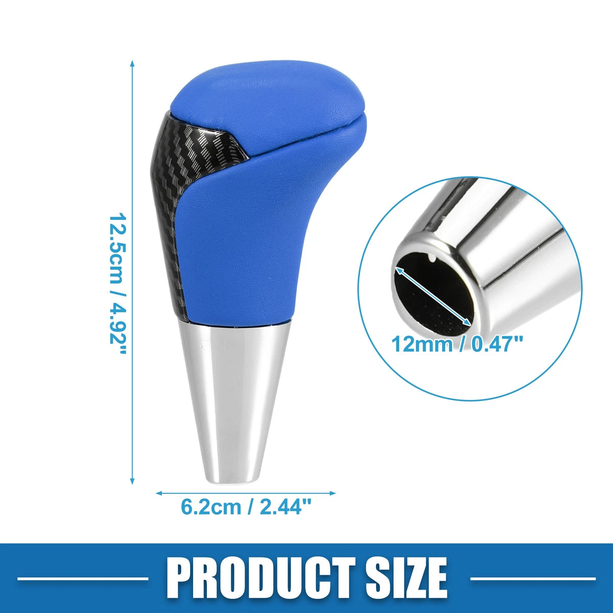 Gear Shift Knob for Toyota (Unpunched, Carbon Fiber Pattern, Blue)