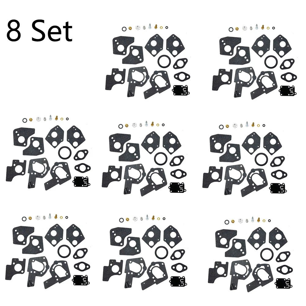 Set of 8 Carburetor Rebuild Kits for Briggs & Stratton 3-5HP (495606, 494624)
