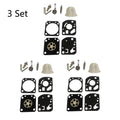 Set of 3 Carburetor Repair Rebuild Kits for Zama RB-115 C1U-W18 C1U-W18A C1U-W24