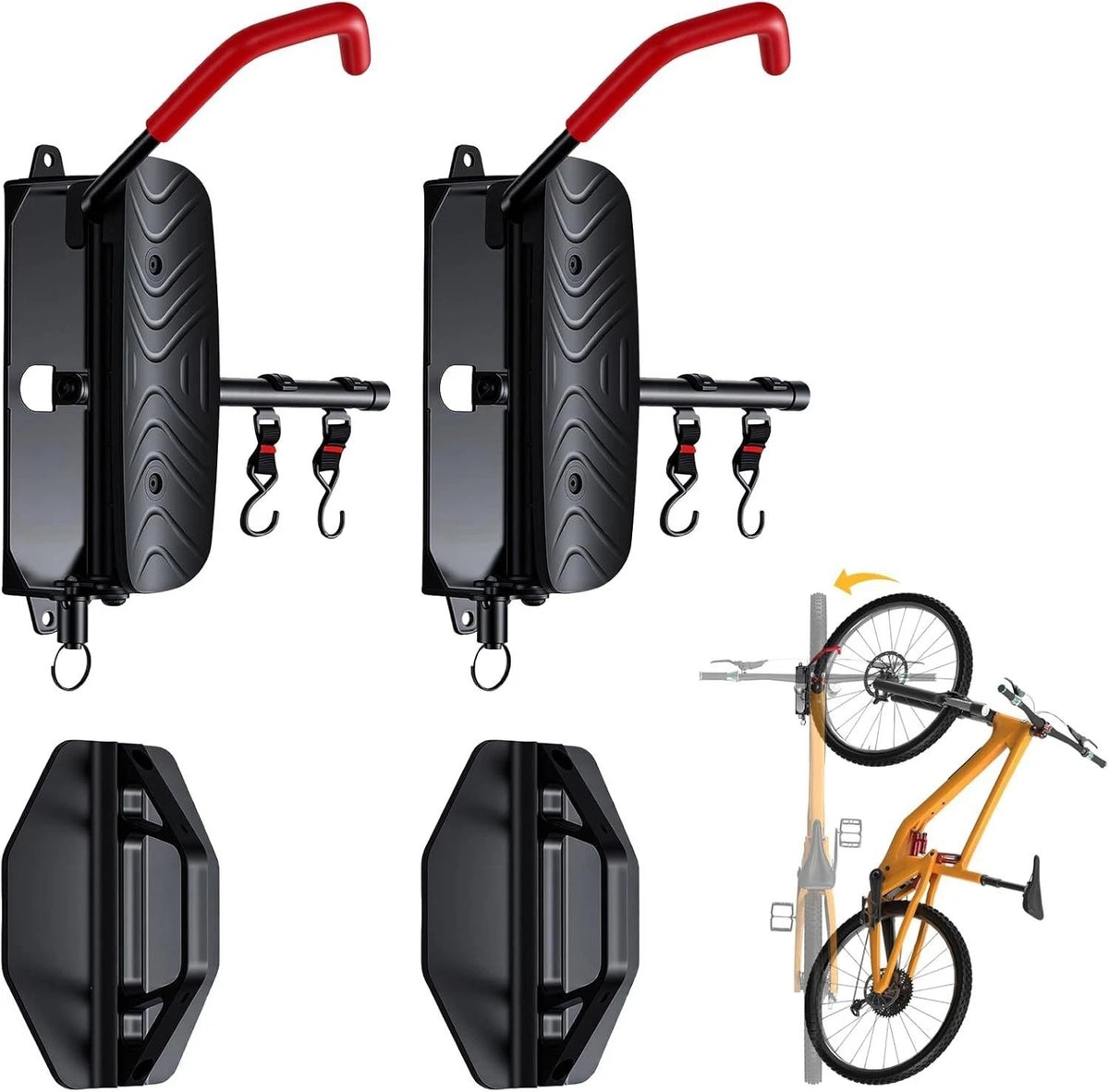Bike Wall Rack with Swivel Feature for Quick Mounting and Removal