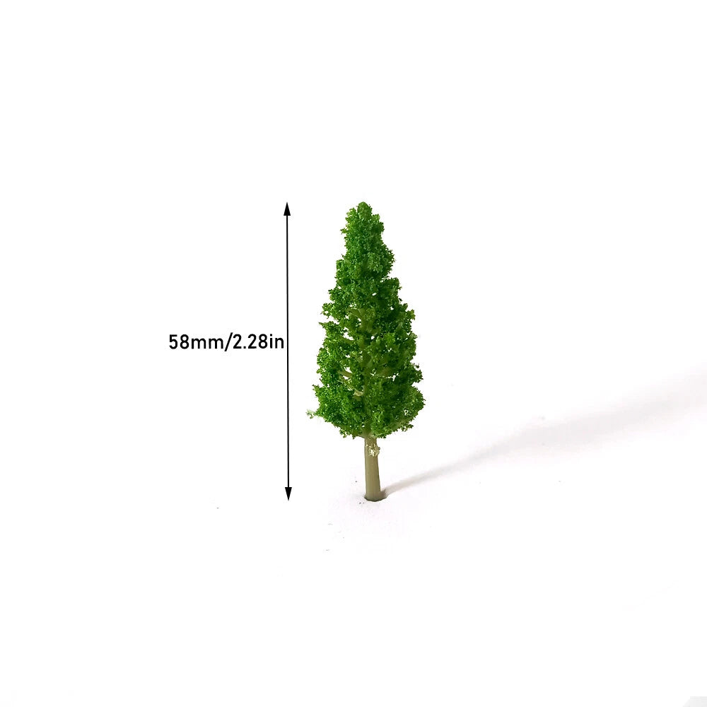 100pcs Miniature Pine Trees for Train Railroad Landscape (Model Scenery)