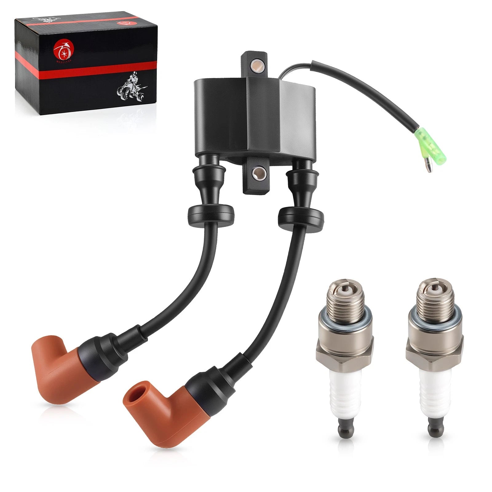 Ignition Coil & Spark Plug for Yamaha Outboard F6 F8 F9.9 T8 T9.9 C25 (4-Stroke)