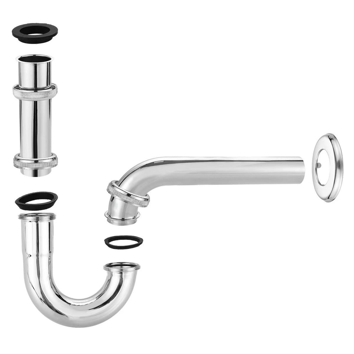 14" x 32mm Stainless Steel Waste Drain Valve Siphon for Sink