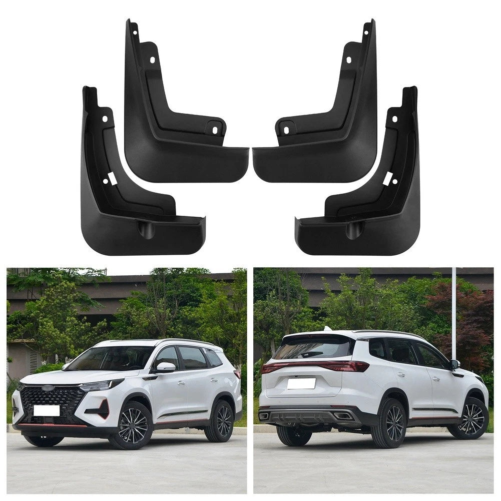 Set of 4 Black PP Plastic Mud Flaps for Chery Tiggo 8 Pro (2022–2025)
