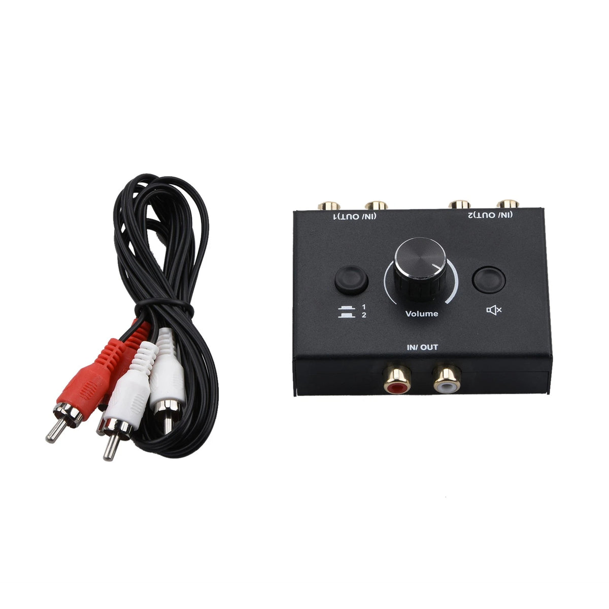 2 In 1 Out RCA Stereo Audio Switch for Universal Applications
