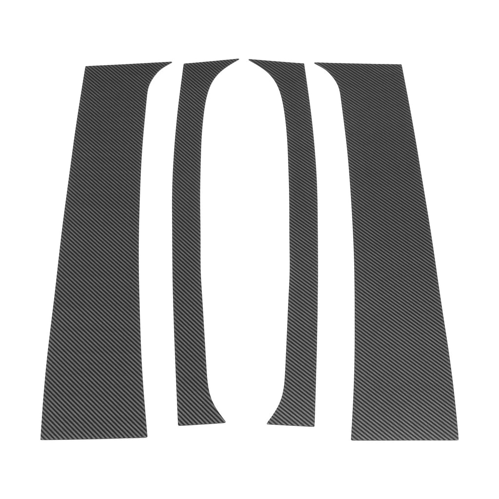 4 Pcs Pillar Window Trim for Dodge Ram (1994–2001) Carbon Fiber Pattern Black