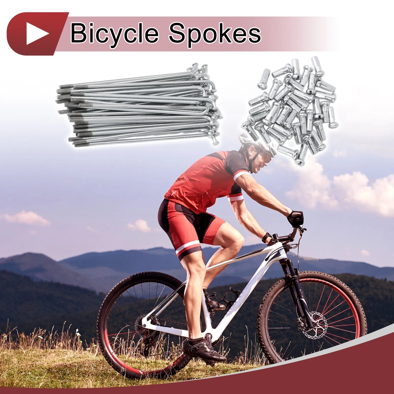 Bicycle Spokes Set 92mm Galvanized Steel 45 for 36-Count Wheels