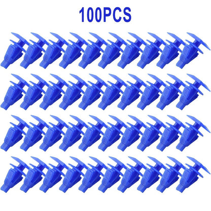 100 Pcs Blue Nylon Retainer Clips for Weatherstrip (Fits 5mm Hole)