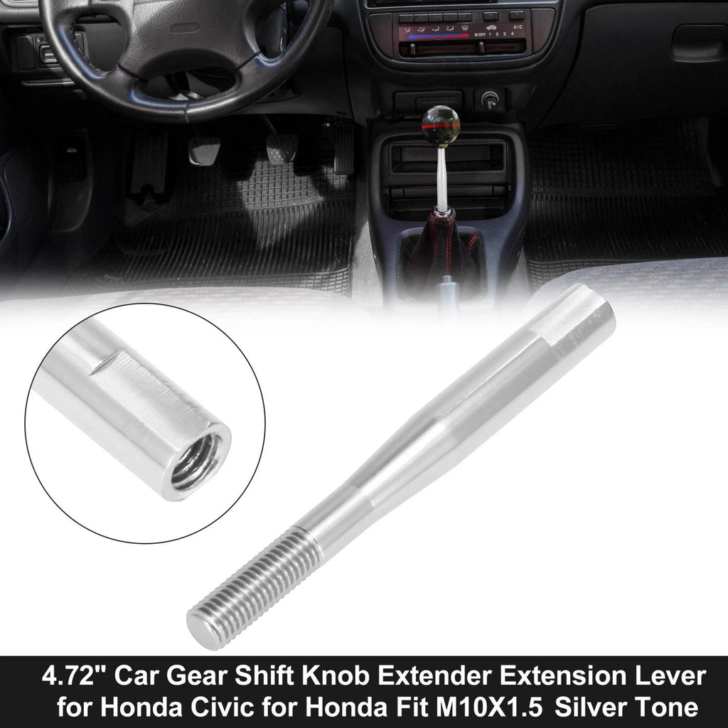 Shift Knob Extender Lever for Honda Civic Fit M10X1.5 Silver Tone (OEM)
