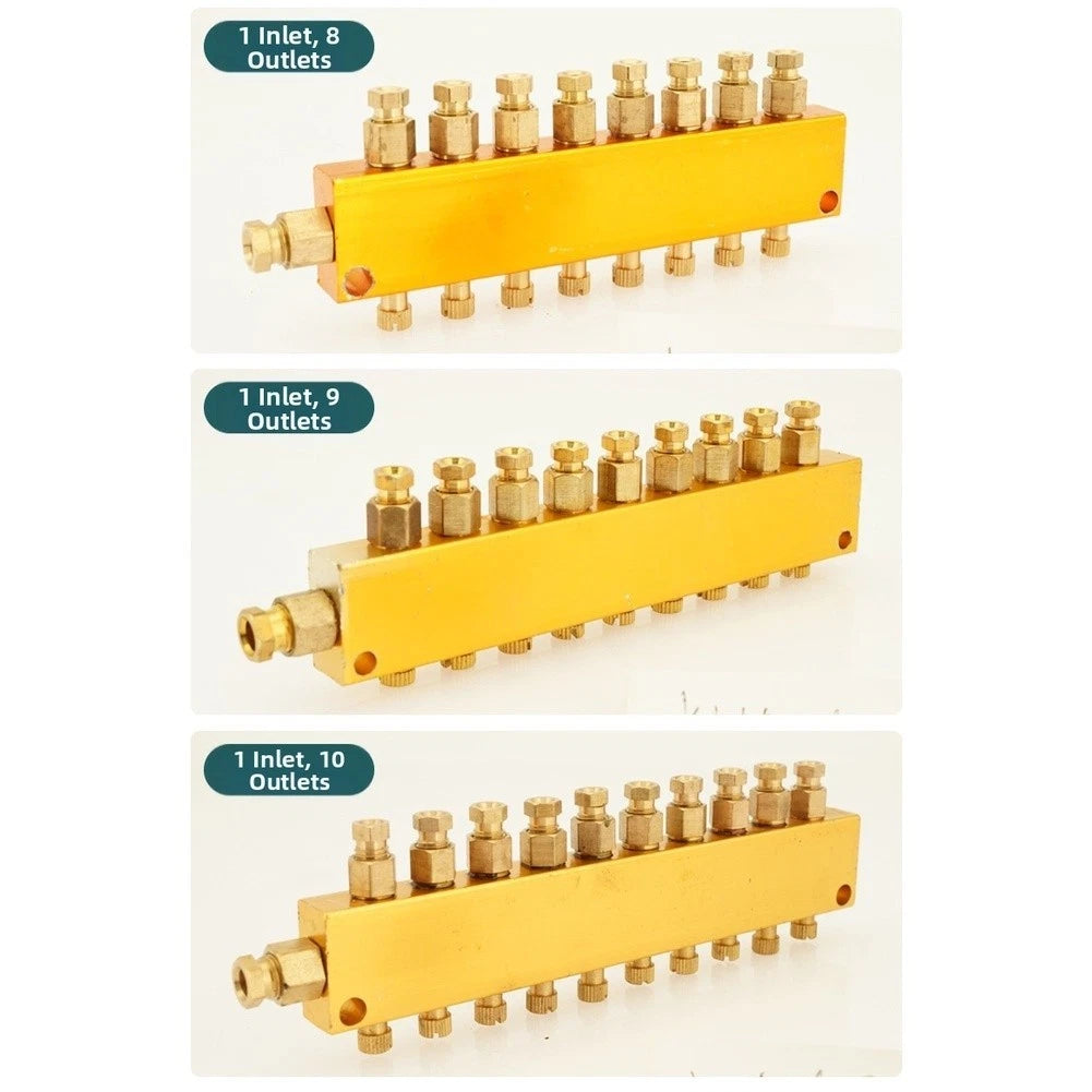 Brass Oil Flow Distributor for Lubrication Systems (Adjustable)