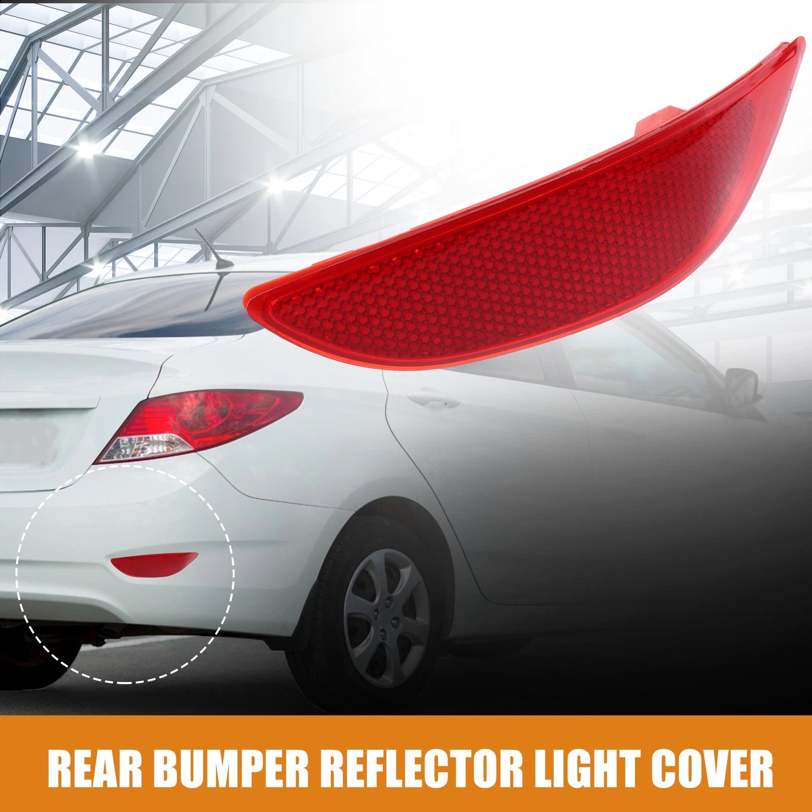 Rear Right Bumper Reflector Light Cover Replacement for Hyundai Accent (2011–2017)