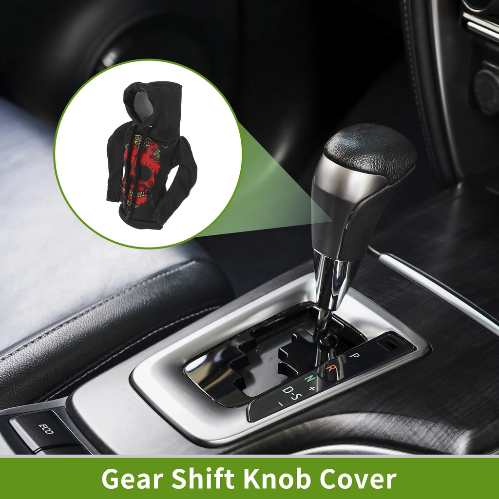 Gear Shift Knob Cover for Universal Car (Red Black Polyester)