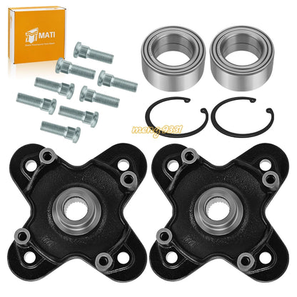 2 Front/Rear Wheel Hubs & Bearings for Polaris Scrambler/Sportsman XP 1000 (2020–2025)