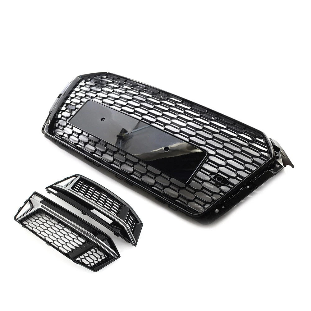 Front Bumper Grill Fog Light Covers for Audi A4 B9 S4 (2017–2018)