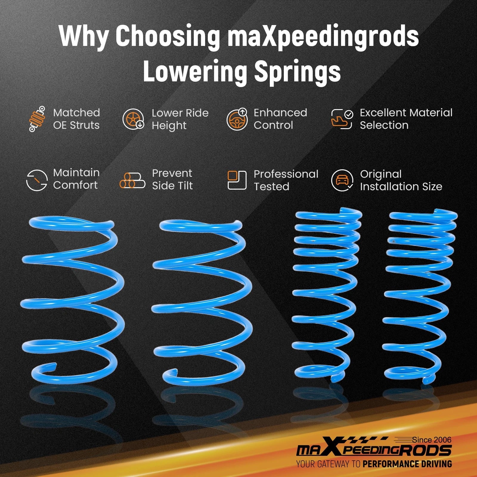 2X Lowering Springs for Toyota Corolla (2014–2019) - Drops 2"