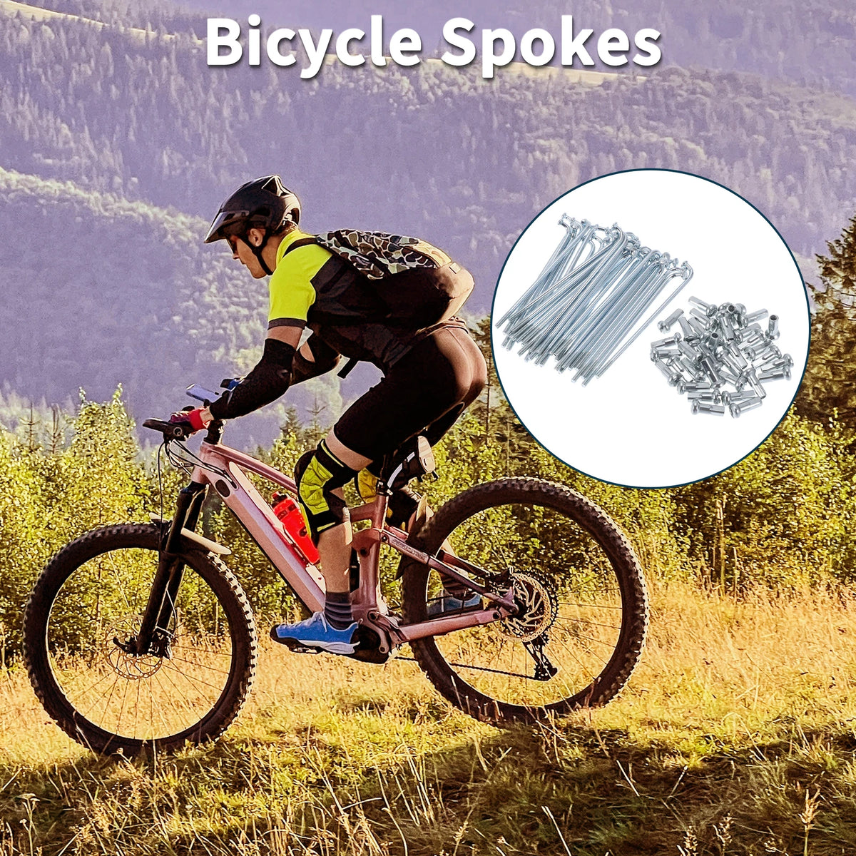 Bicycle Spokes Nipple Set 45 Steel Galvanized 13G 67mm for Universal