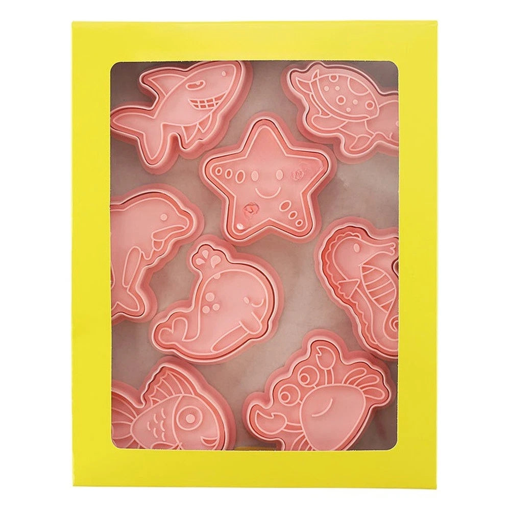 8 Piece Marine Animal Cookie Cutters for Home Kitchen