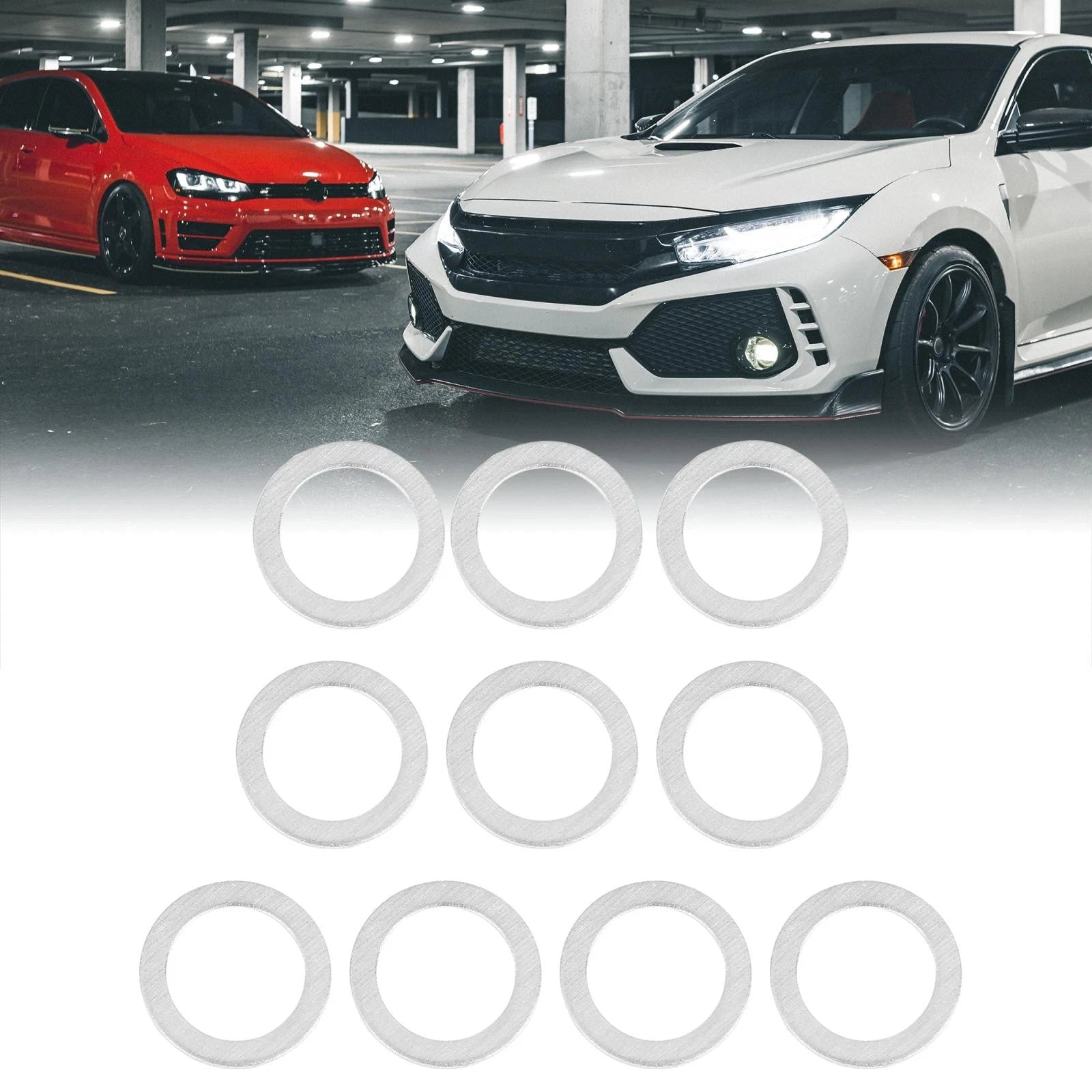 10pc Oil Drain Plug Crush Gasket Seal Replacement for Mazda (2009–2016)