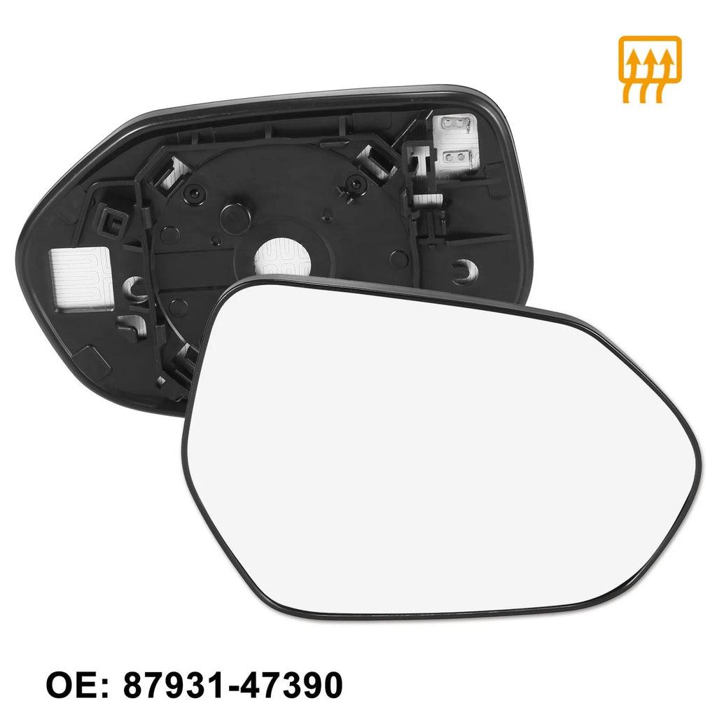 Right Side Heated Mirror Glass with Backing Plate for Toyota Camry (2012–2018)