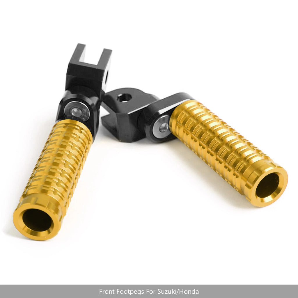 CNC Front Foot Pegs for Suzuki GSXR 600 750 1000, Honda CBR300R CBR600RR (2011–2023)
