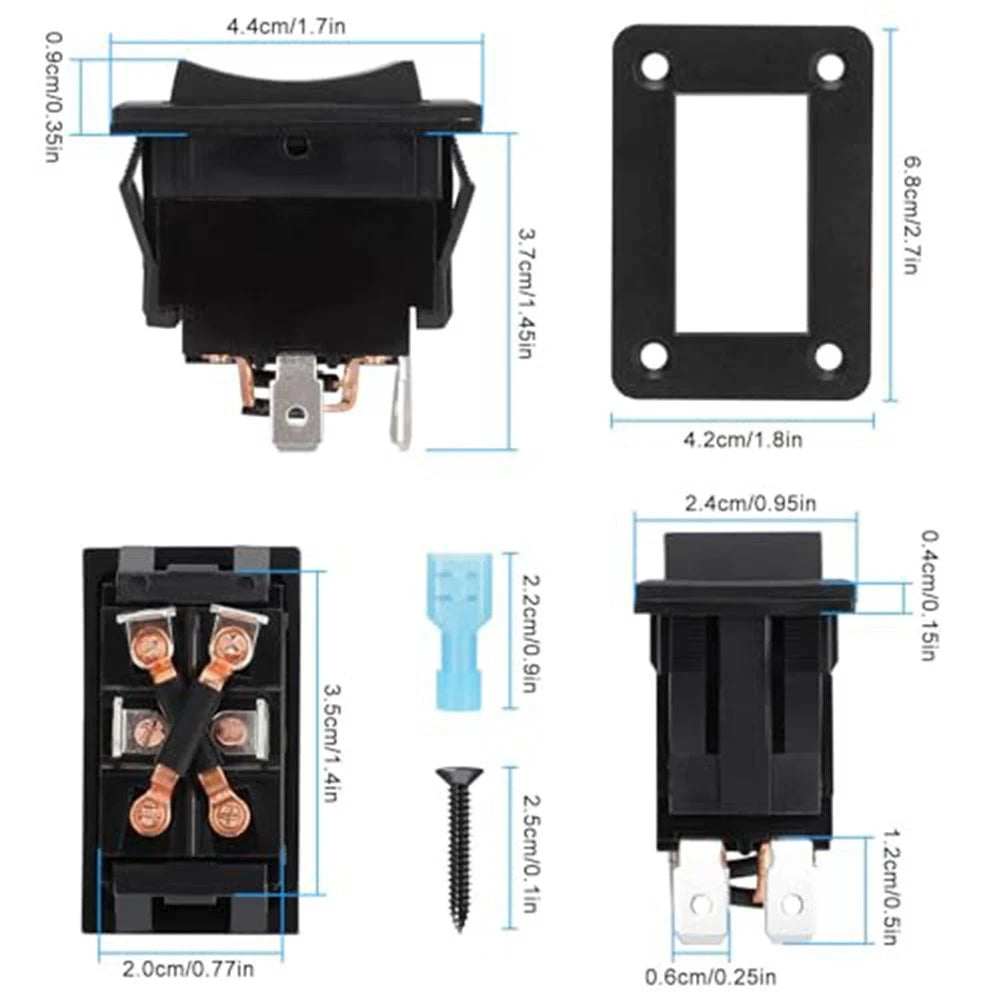 Rocker Switch for RV Trailer Tongue Jack Control (30A DPDT)