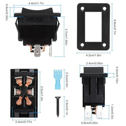 Rocker Switch for RV Trailer Tongue Jack Control (30A DPDT)