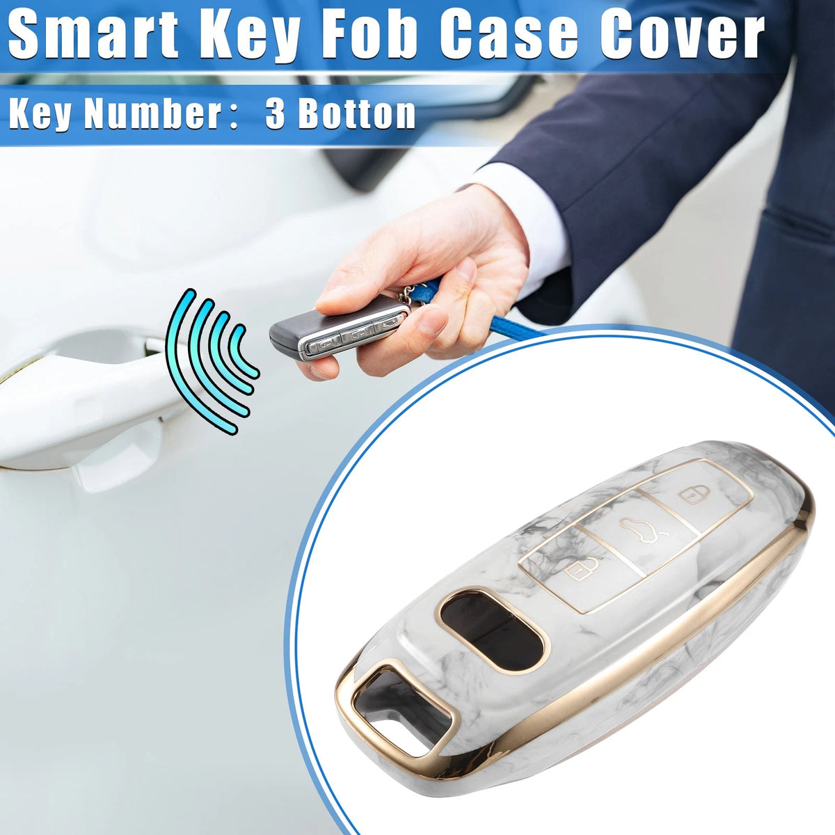 Smart Key Fob Case TPU Cover for Audi Q7 Q8 (2020–2021)