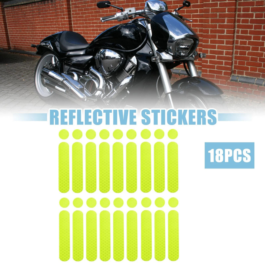 18pc Reflective Safety Stickers for Helmet Bicycle Motorcycle Green (PET)