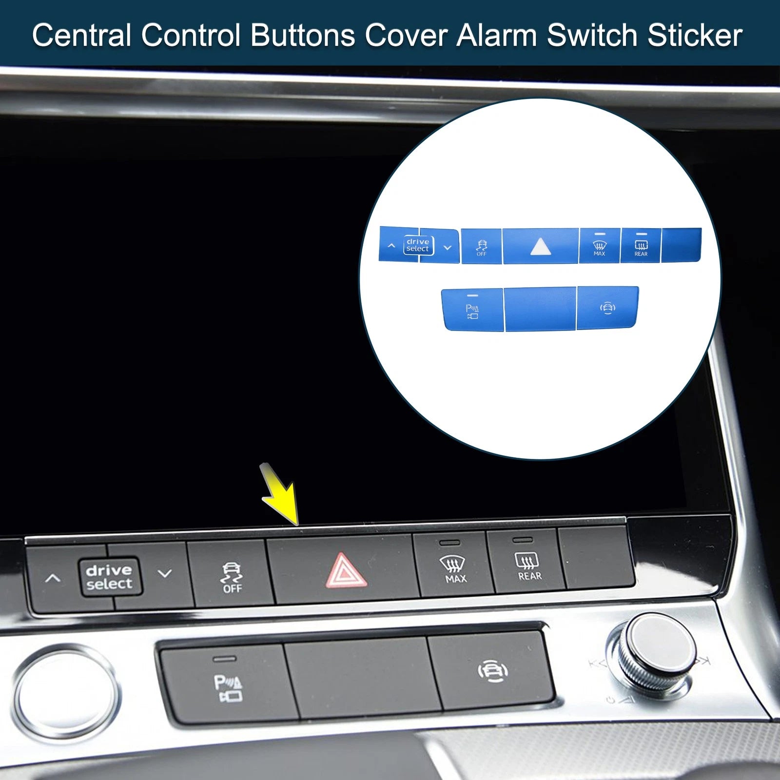 Central Control Buttons Cover Alarm Switch for Audi A6 A7 (2019–2024)