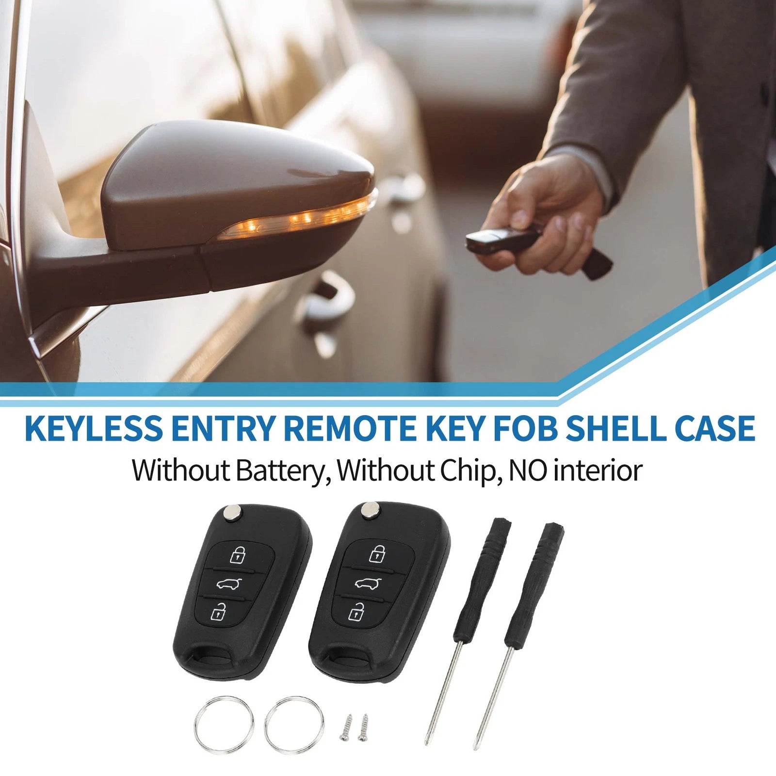Keyless Entry Remote Key Shell Case Replacement for Hyundai i20 i30 i35 (2010–2022)