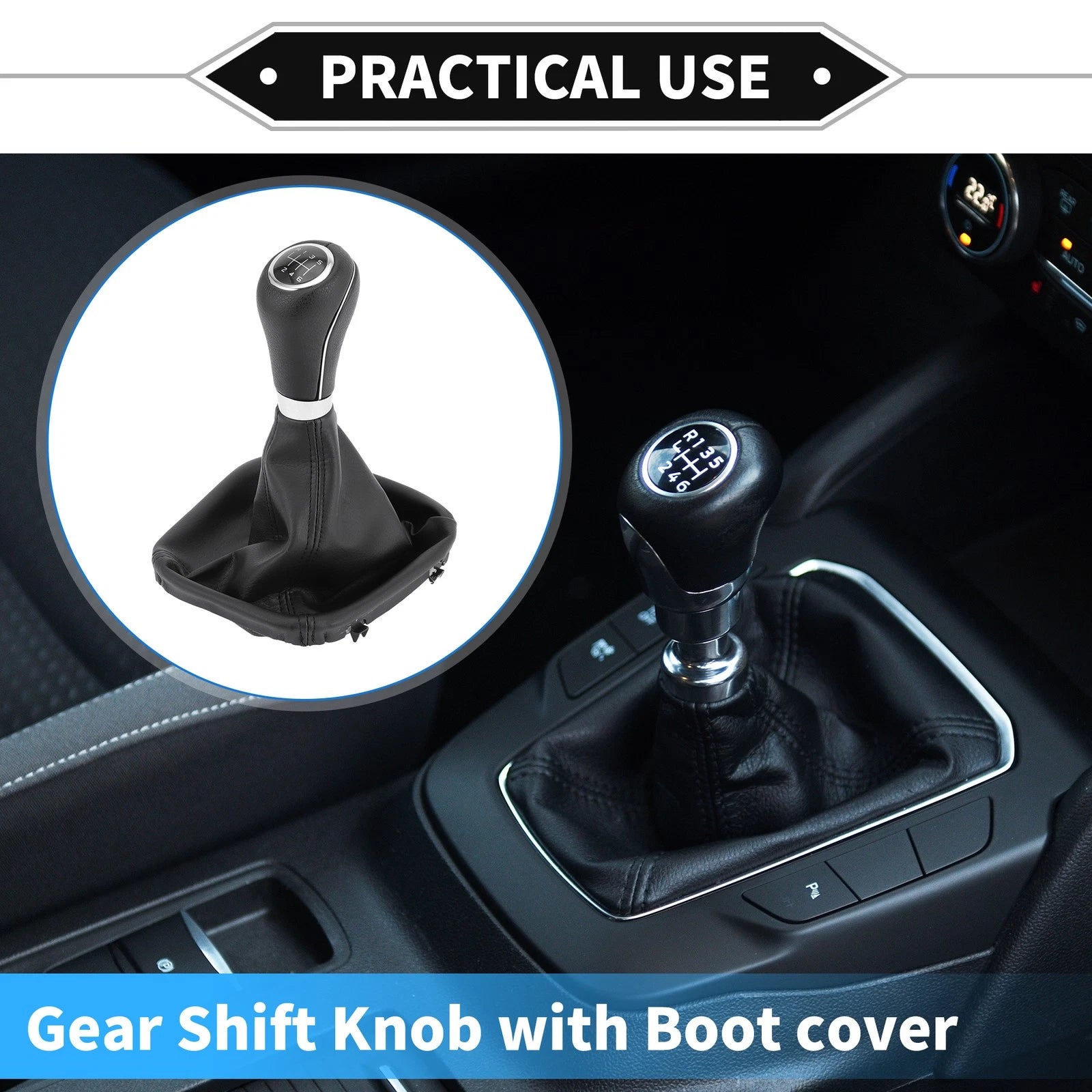6 Speed Shift Knob with Boot Cover for Mercedes W203 S203 (2004–2007)