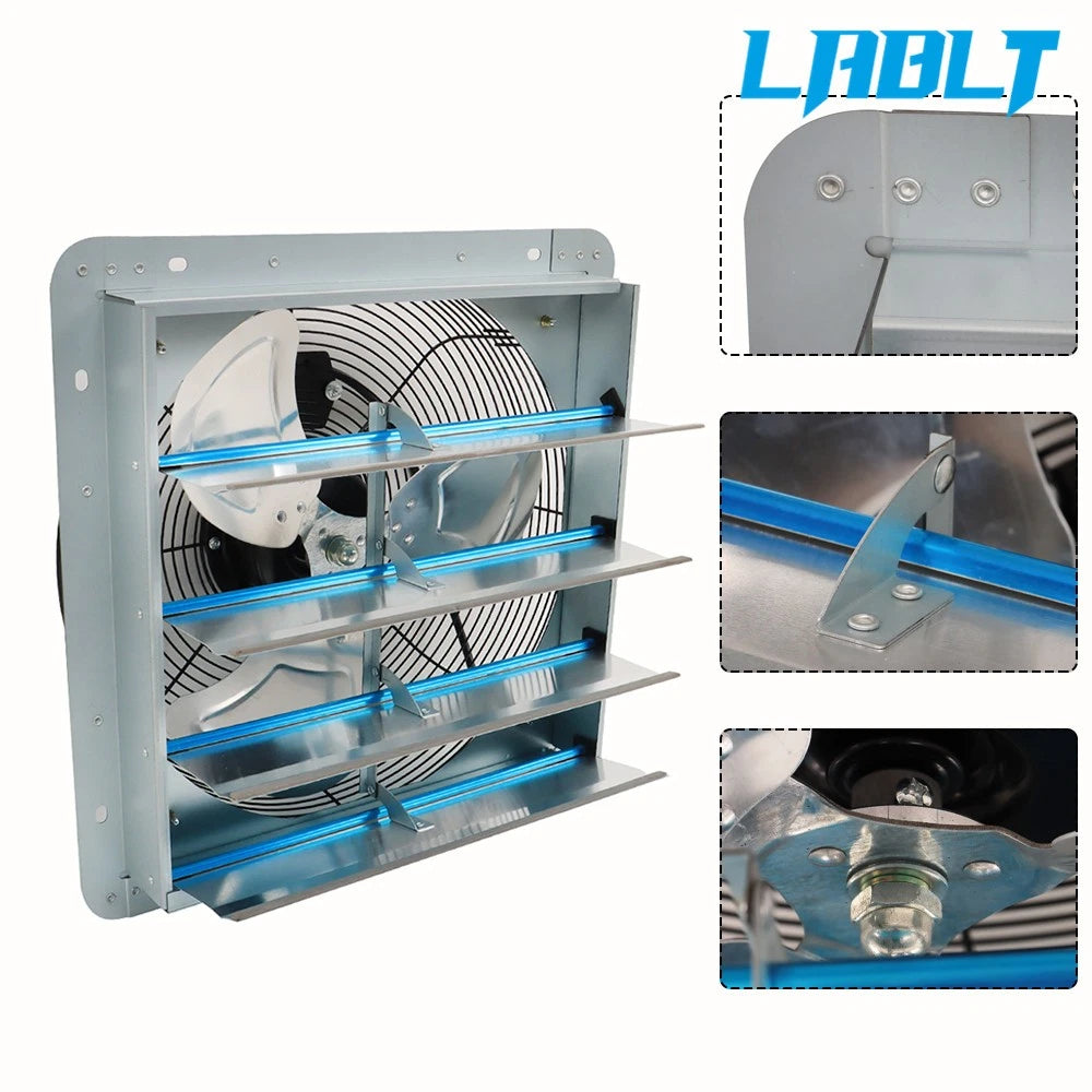 16" Shutter Exhaust Fan for Greenhouse Garage (LABLT)