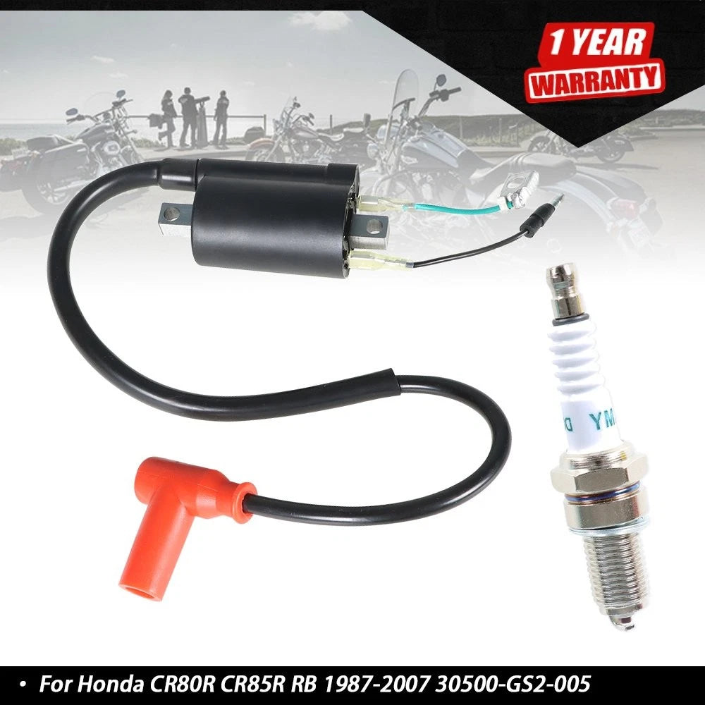 Ignition Coil & Spark Plug for Honda CR80R CR85R (1987–2007) 30500-GS2-005