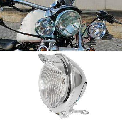 5" Chrome Motorcycle Retro Front Headlight for Harley Suzuki Honda
