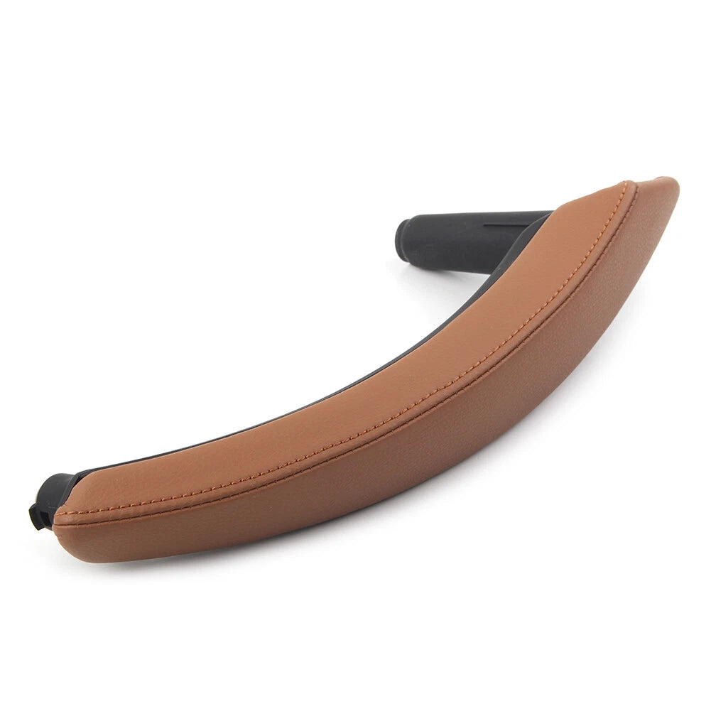 1Pcs Door Trim Pull Handle Right Side Real Leather for BMW X5 X6 E70 saddlebrown