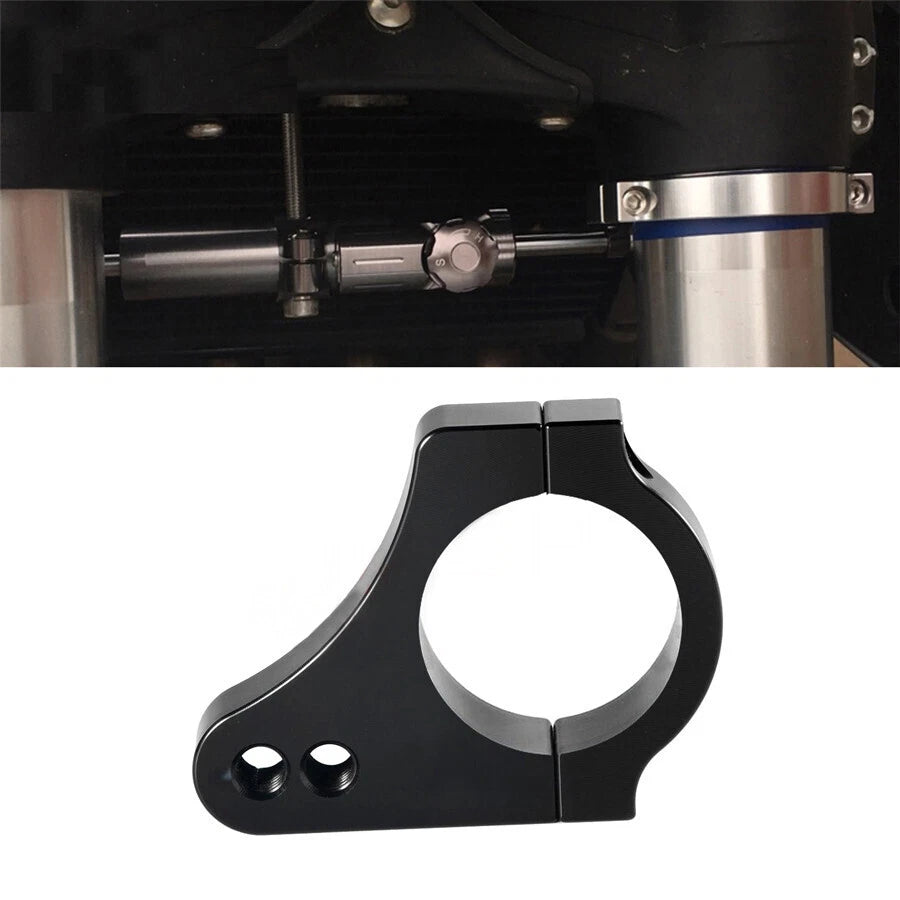 1 x 40MM Black Universal Motorcycle CNC Aluminium Steering Damper Fork Bracket