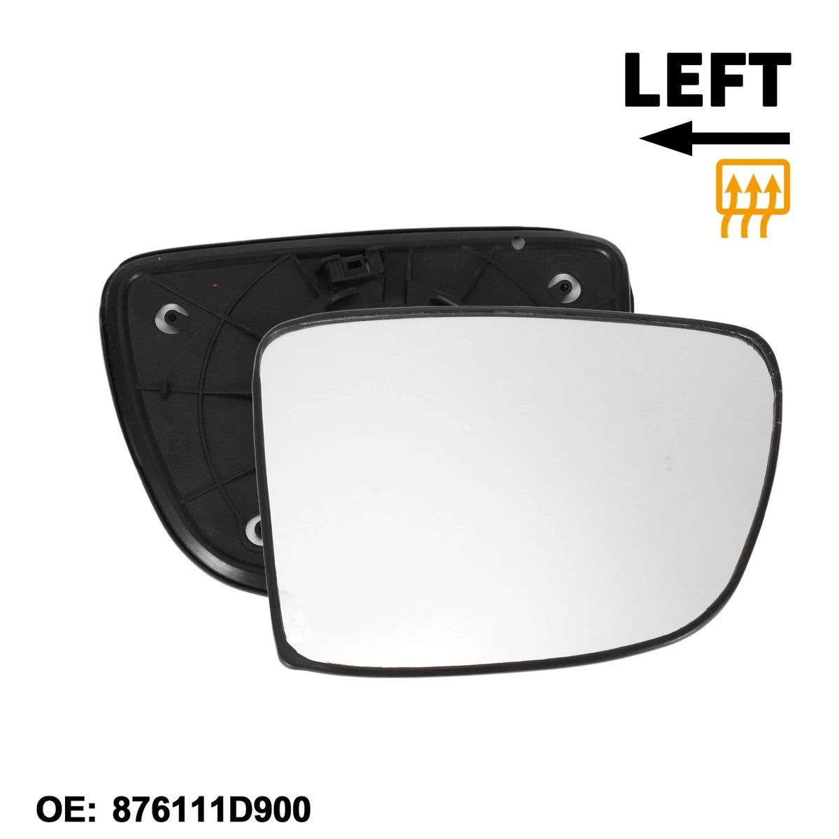 Left Heated Mirror Glass for KIA Carens (2006–2012) No. 876111D900