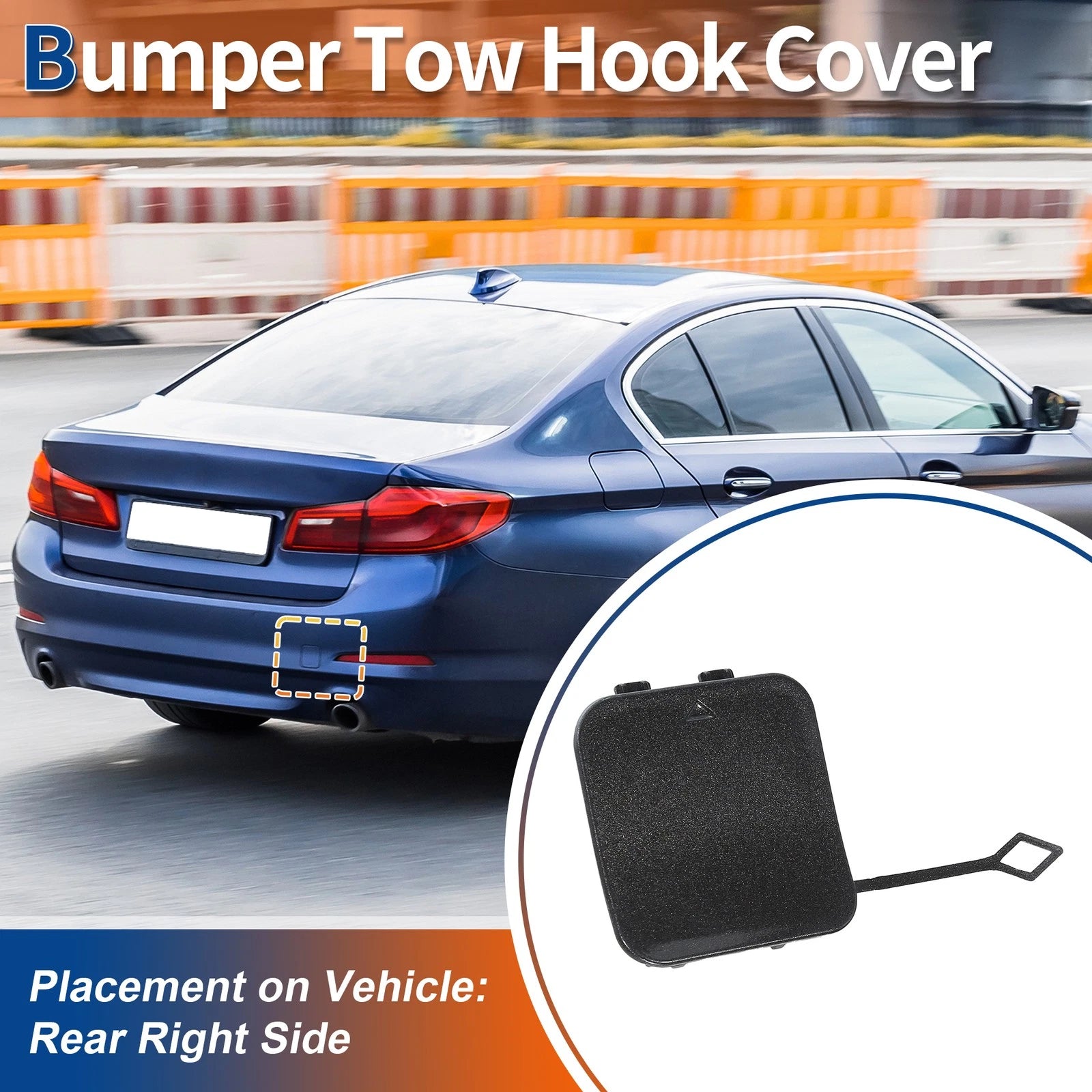 Rear Right Tow Hook Cover Replacement for BMW 530i 540i (2004–2010)