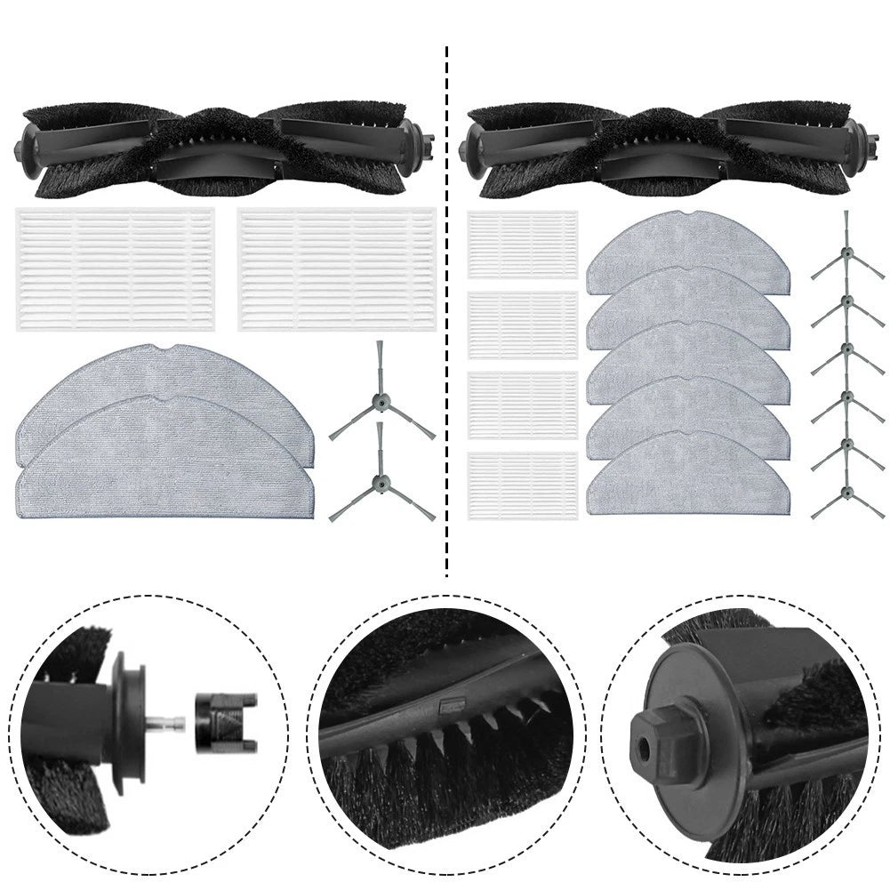 Set of 1 Main Side Brush Filter and Mop Cloth for Haier HSR M3