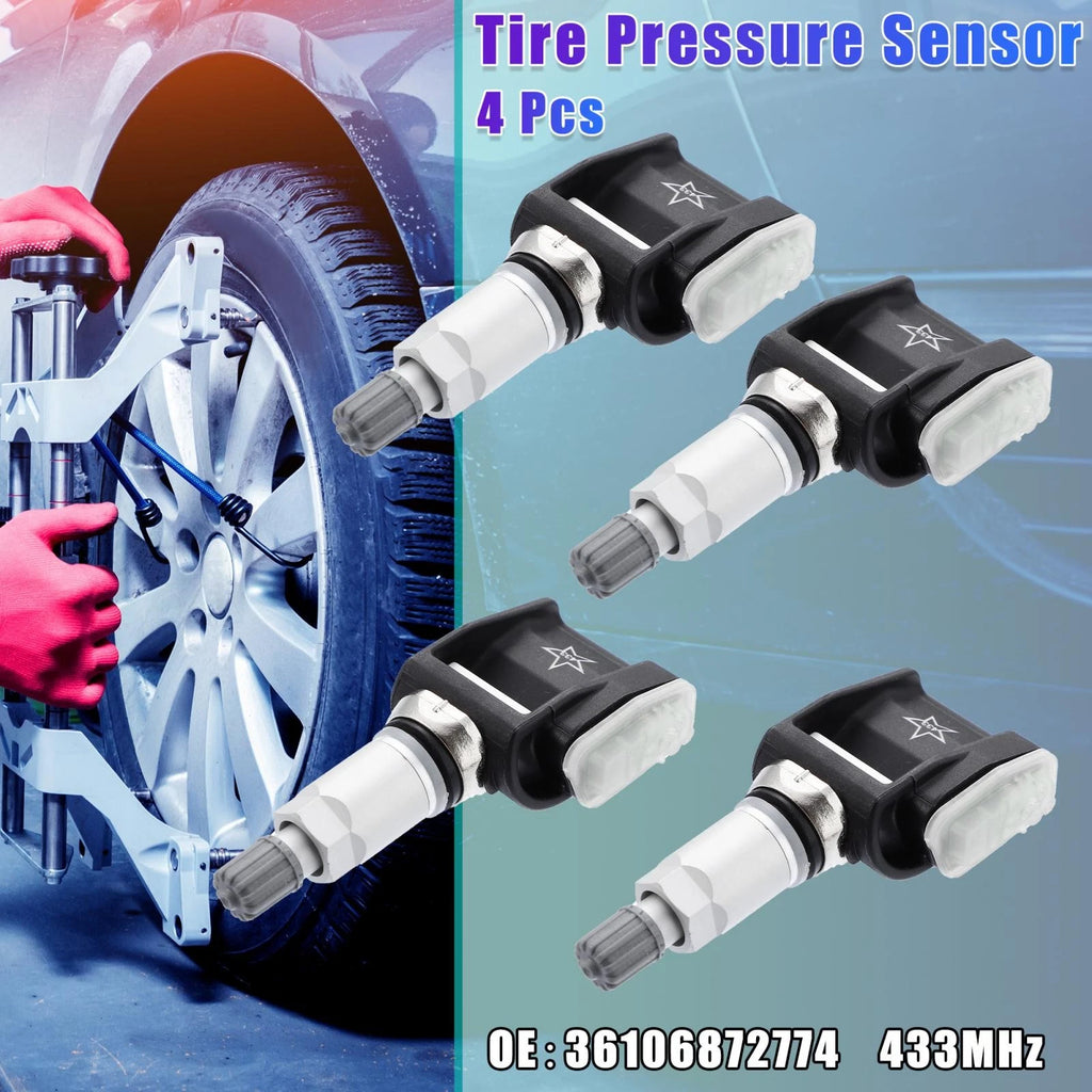 TPMS Sensor 4PCS 433MHz Replacement for BMW X5 (2007–2013)