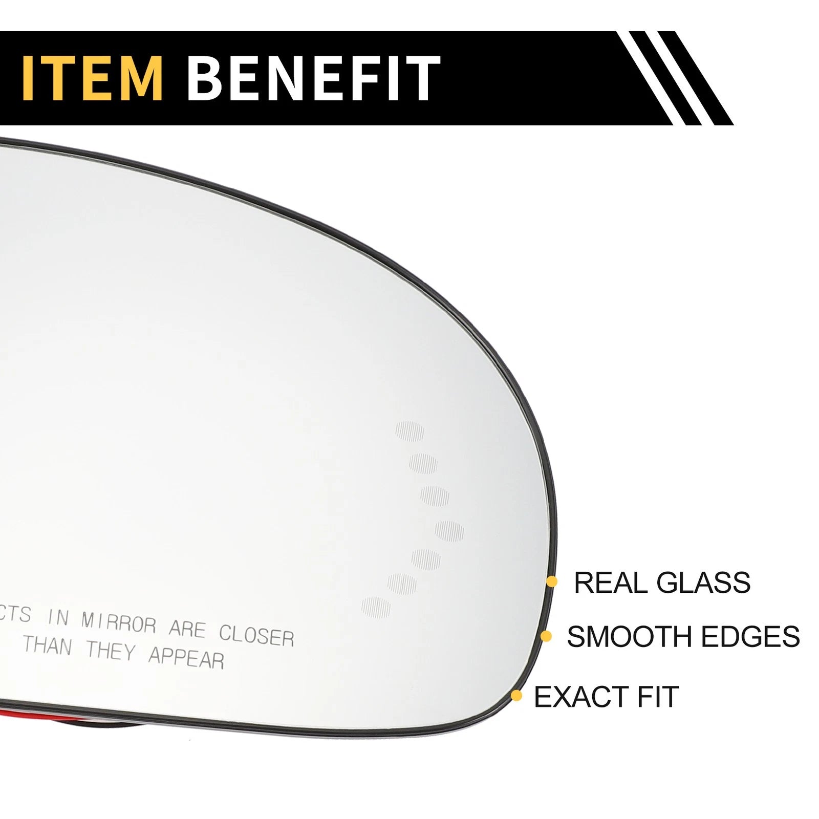Heated Right Mirror Glass Replacement for GMC Sierra 2500 HD 3500 (2011–2019)