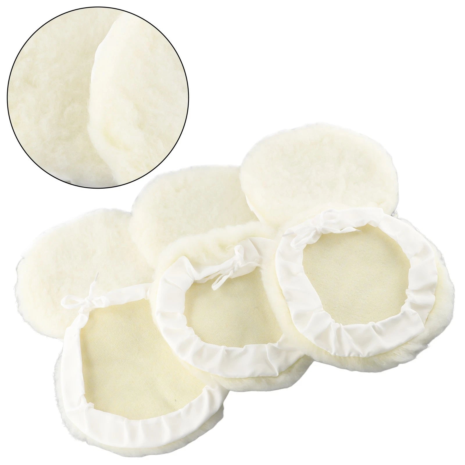 6X 7-Inch Lambs Wool Bonnet Buffing Wheel Pad for Polisher