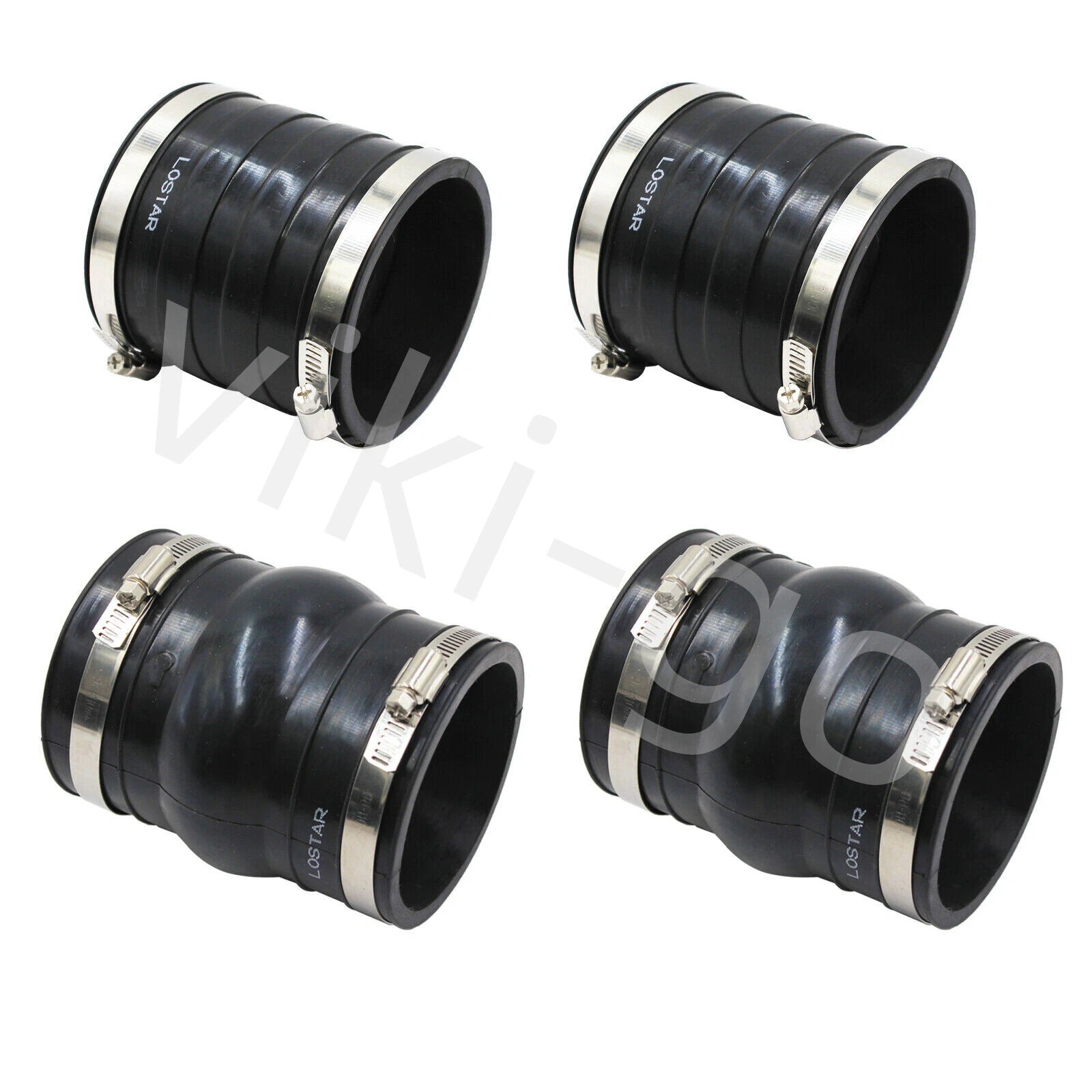 Set of 2 Upper & 2 Lower Exhaust Hose Bellows for Volvo Penta (3852696, 3863450)