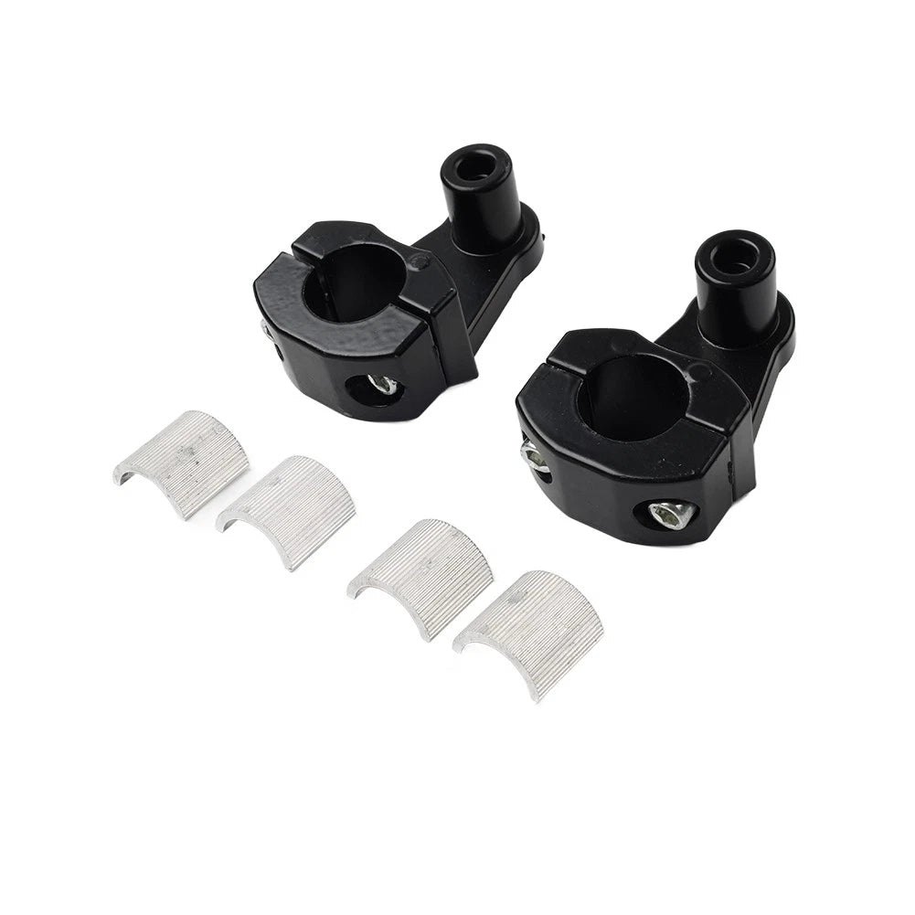 Handlebar Mount Clamps Riser for Motorcycle (7/8" to 1-1/8", Black)