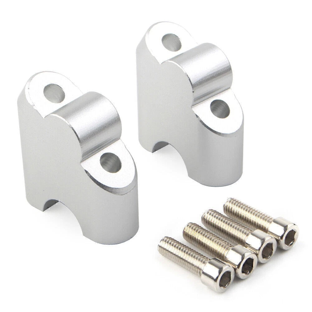 Handlebar Clamp Riser for Suzuki V-Strom DL 650XT (2015–2022) DL 1000 (2002–2017) Silver