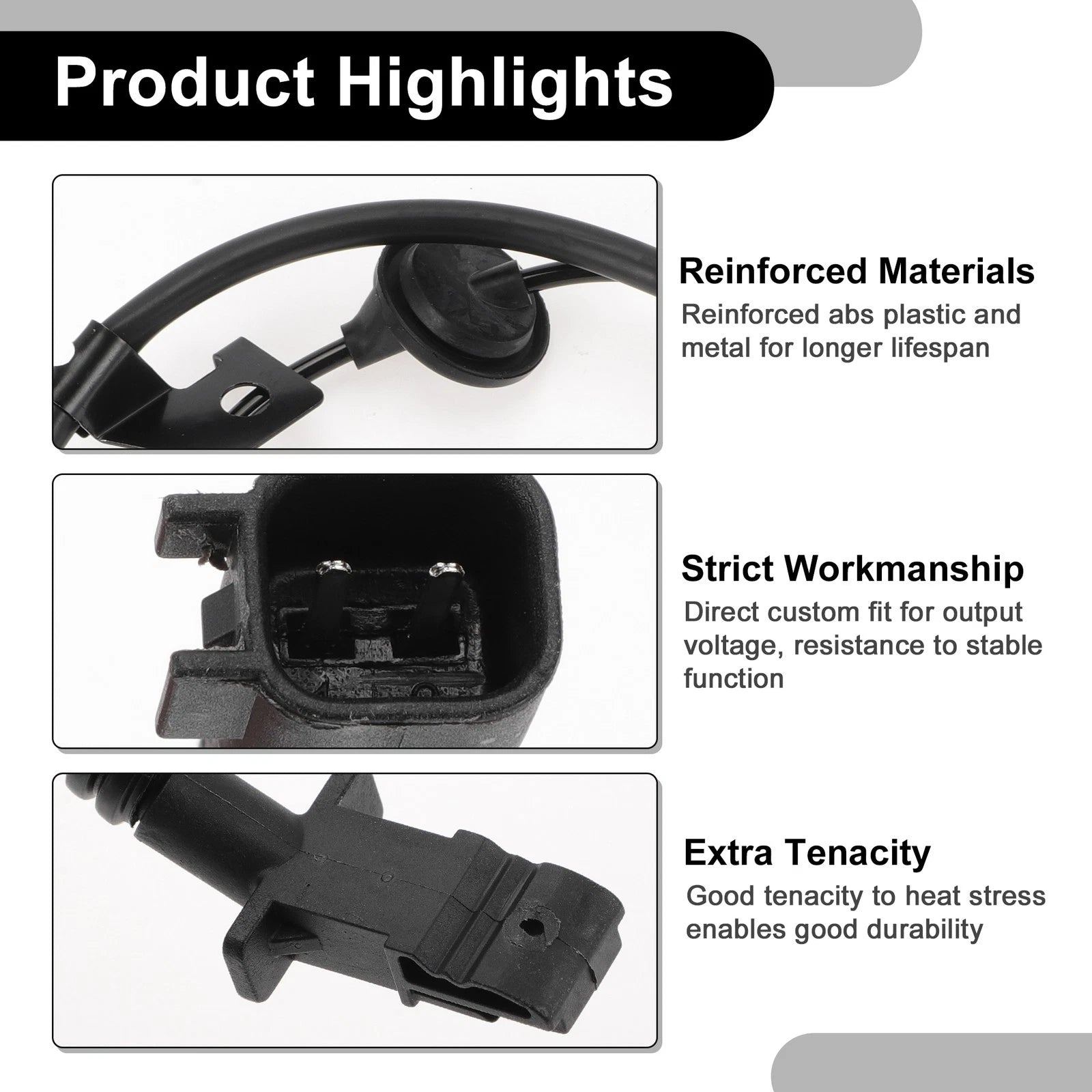 ABS Wheel Speed Sensor Kit Rear Right Replacement for Dodge Caliber (2007–2008)